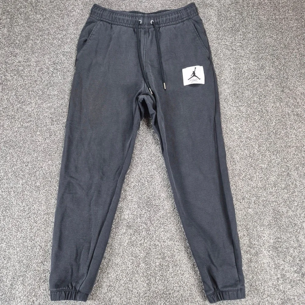 Air Jordan Flight Essentials Sweatpants Mens Small Black Fleece Joggers